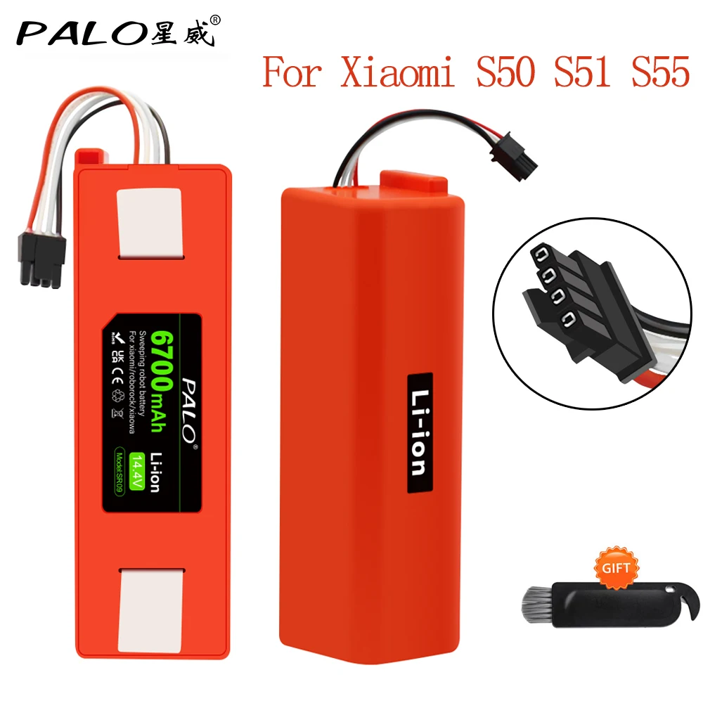 

6700mah Robotic Vacuum cleaner Replacement Battery for Xiaomi Robot Roborock S50 S51 S55 Accessory Spare Parts li-ion battery