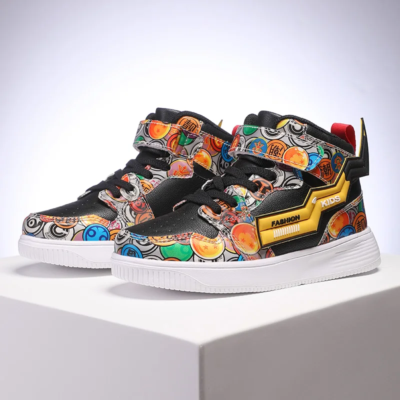 Brand Kids Shoes for Boys Girls Child High-top Sneakers Casual Running Shoes Cartoon Leather Girls Boys Sports Tennis Shoes