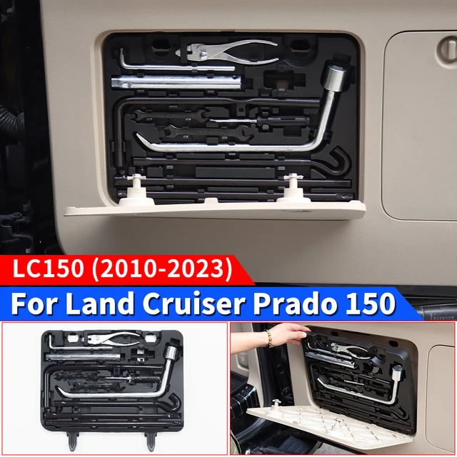 Caja de Herramientas de emergencia para portón trasero de Toyota Land Cruiser Prado 2010, accesorios mejorados, Interior, modificación, 2023-150, LC150