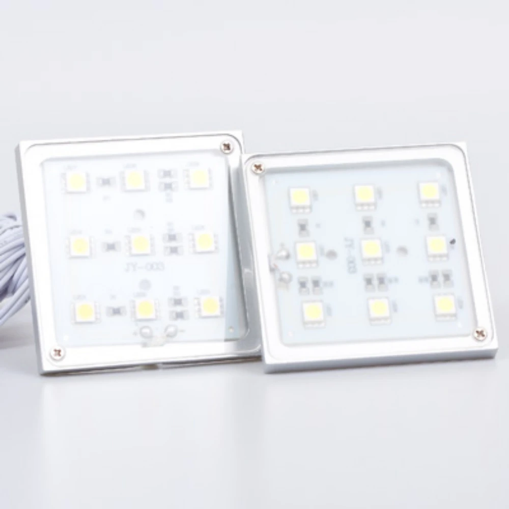 Led Backlight 12VDC Square Lamp 9leds 5050SMD 1.8W  Surface Kitchen Cabinet Lighting 1pc/lot