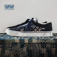 Maden Japanese Retro Printing Canvas Shoes for Men Designer Brand Ancient Cloth Board Shoes Low Top for Lovers Women 1