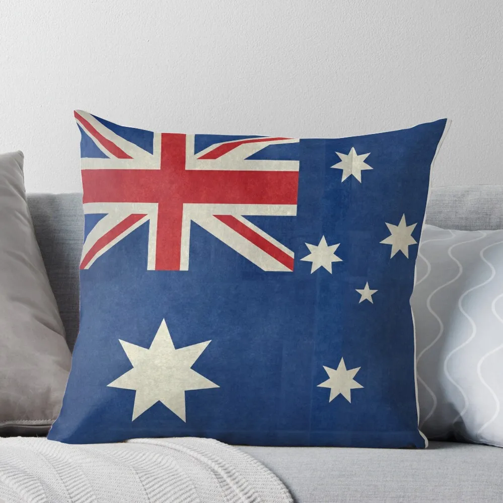 

Flag of Australia, retro textured Throw Pillow Throw Pillow Covers Room decorating items
