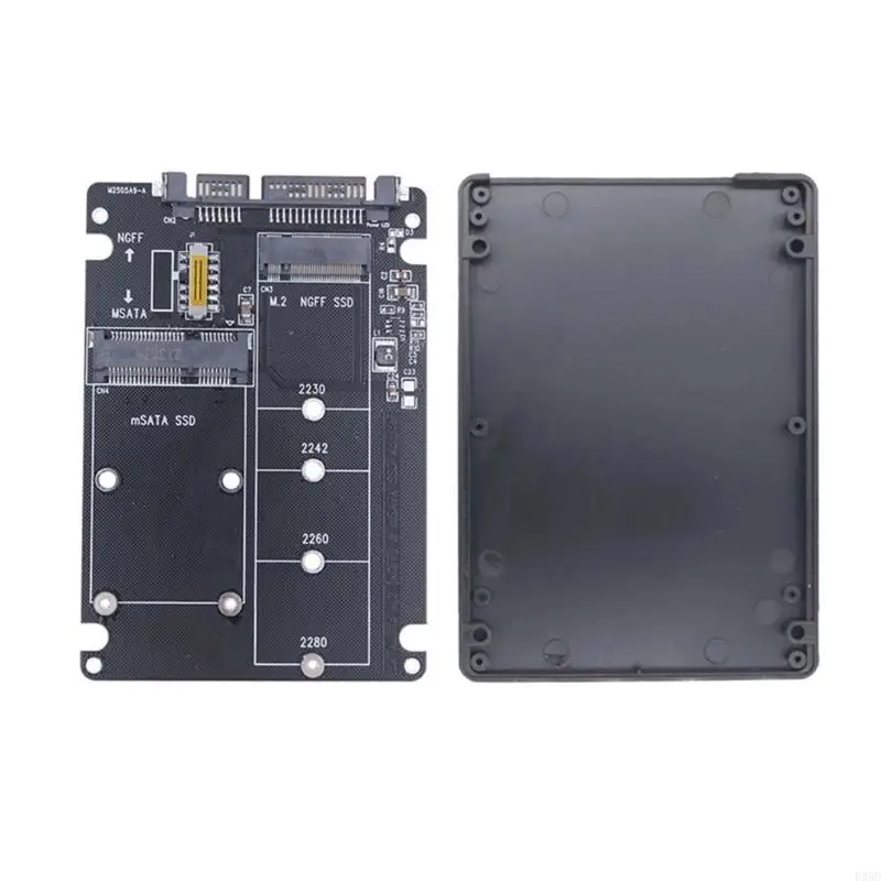 B95D 2 Interfaces MSATA and M.2 NGFF to SATA3 External Hard Enclosure With USB Adapter Cable for Data Transfer