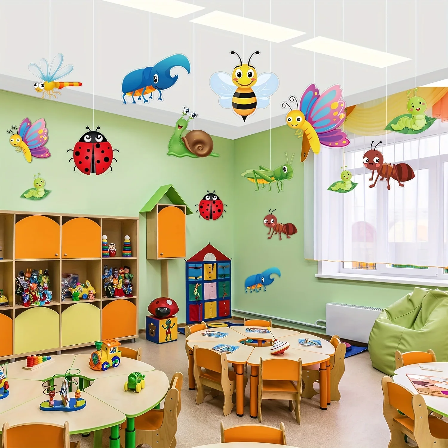 18Pcs Back to School Decorations Bugs Bulletin Board Cutouts Insect Bug Mini Accents Card Theme Summer Classroom Decoration Butt