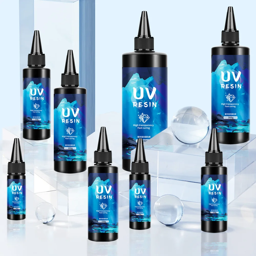 Description Picture 4 of itemRare Uv Resin Glue High Clear Hardness Epoxy Resin UV Glue For Jewelry Making Transparency Quickly Drying Uv Glue 30-1000g