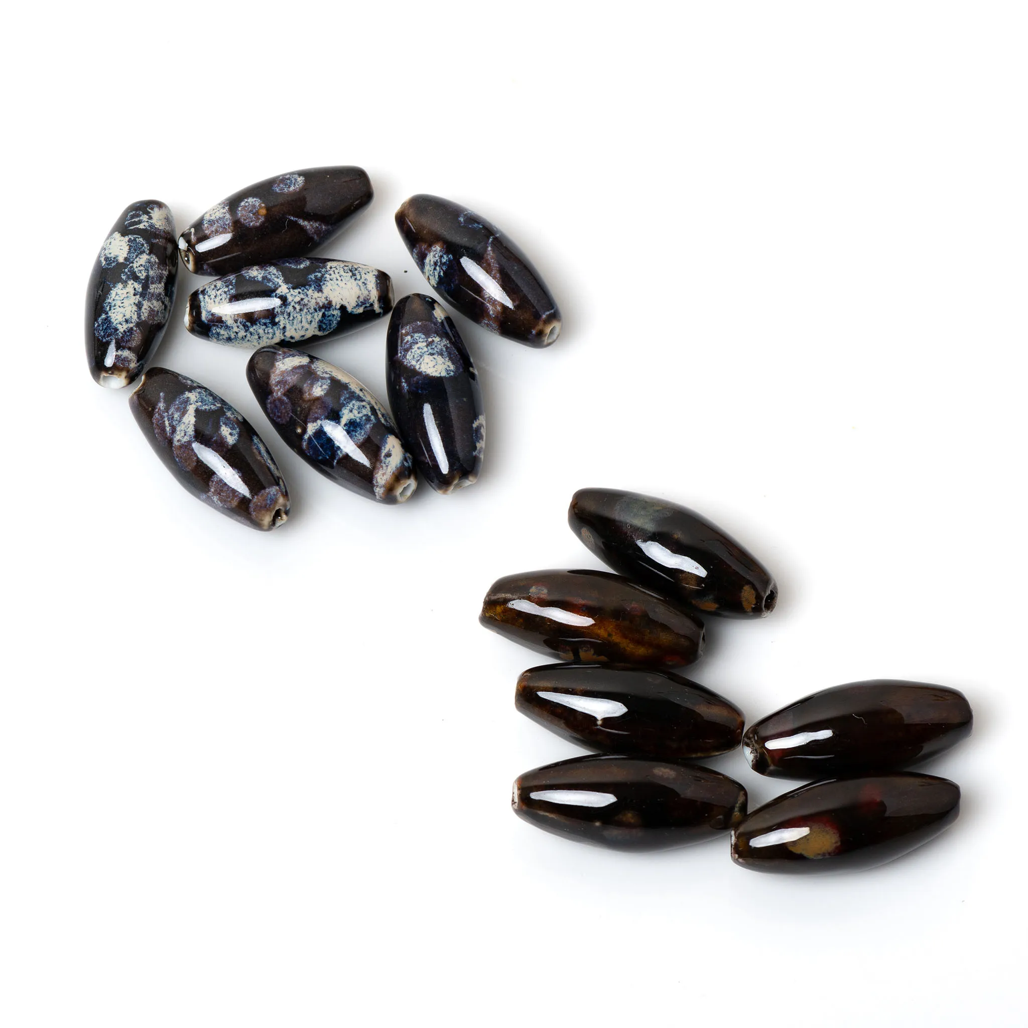 Große Keramikperlen in Kugelform, 37 x 16 mm, DIY-Schmuckherstellung, Zubehör, Halskette, Armband, Basteln, 2 Stück – Detail 1
