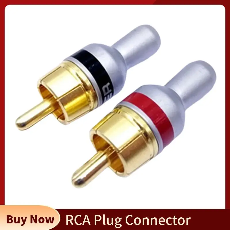 4 RCA Gold-Plated Soldering Connector Adapters – Audio Cable Amp Plugs