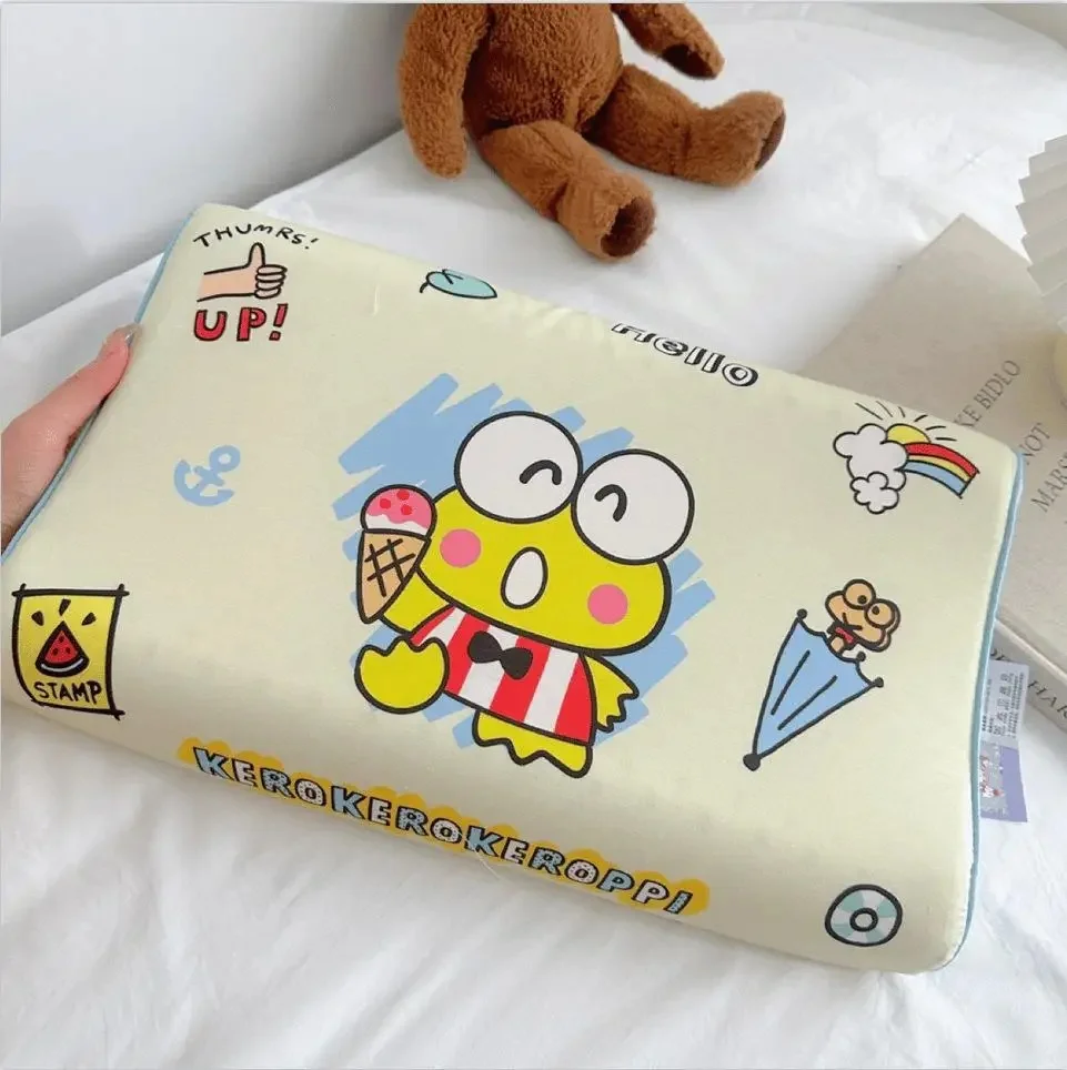 כרית לטקס כותנה טהורה לילדים עיצוב קרטון מכסה נשלף אריזה דחוסה מתאימה לתינוקות ולאמהות