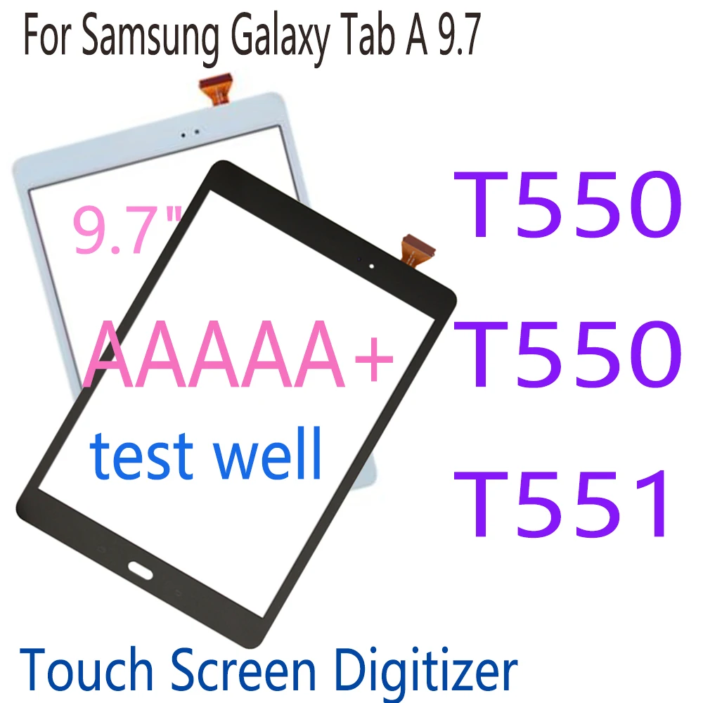 

AMILA ЖК-дисплей 9,7 дюйма, сенсорный экран для Samsung Galaxy Tab A 9,7 SM-T550 T550 T551 T555, сенсорный экран, дигитайзер, передняя внешняя стеклянная панель