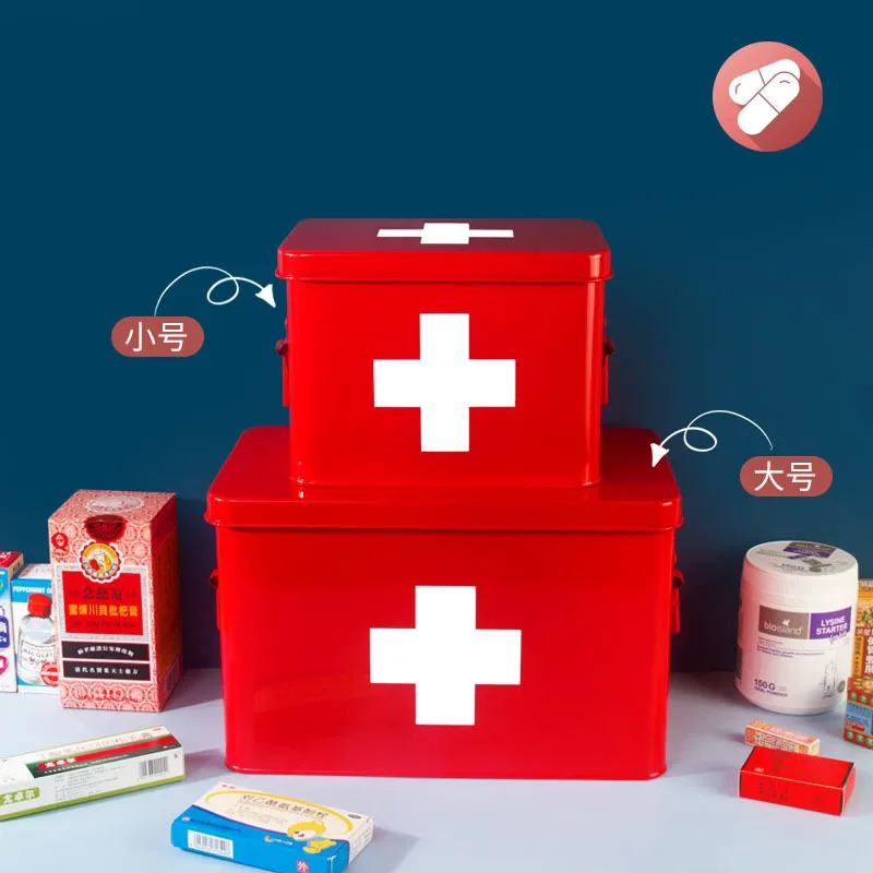Porta Medicine Portatile In Plastica Rigida - Organizer Medico Multistrato Con Manico, Per Casa E Viaggi - 4