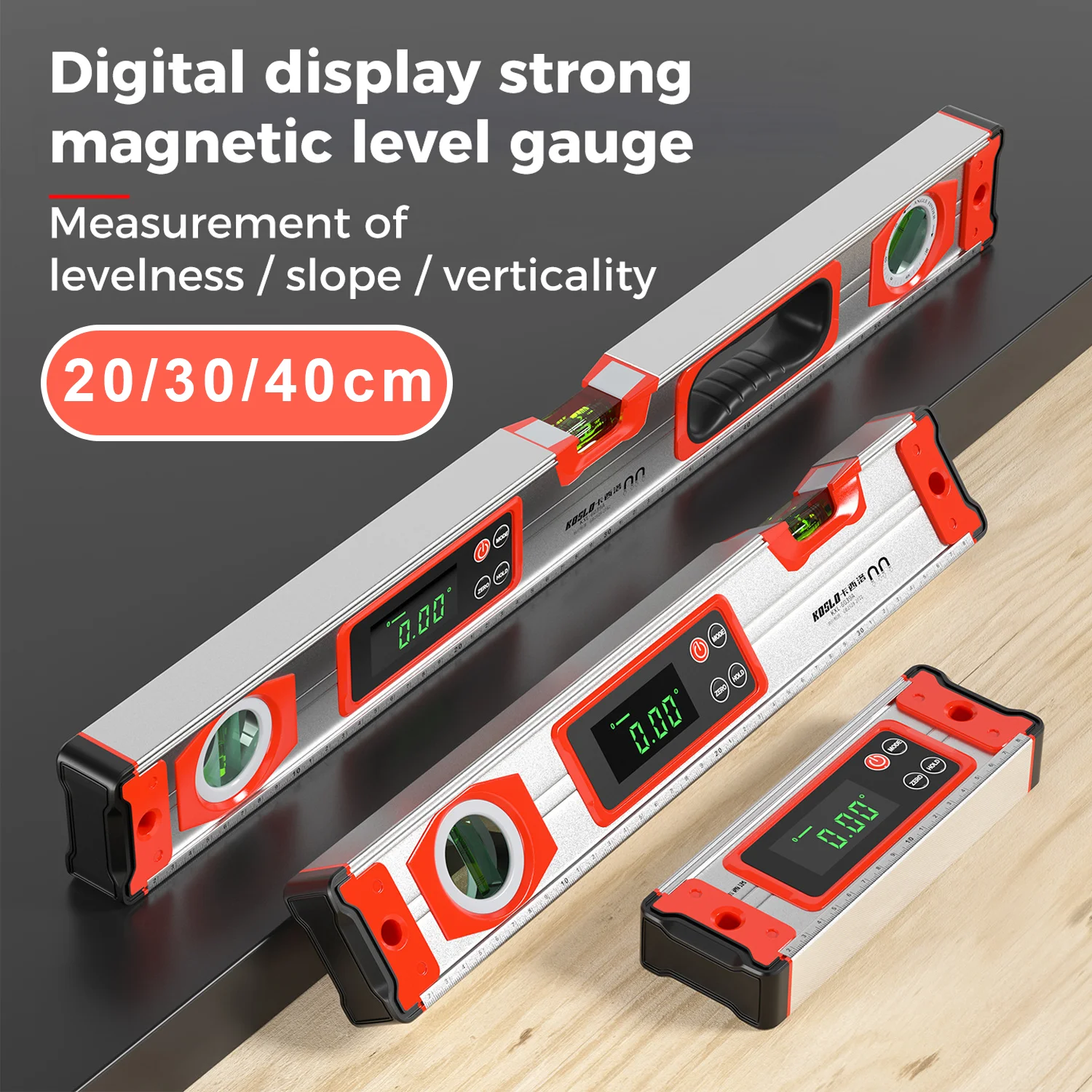 Spirit level Bubble Magnetic Level Ruler 20/30/40cm Angle Finder ...