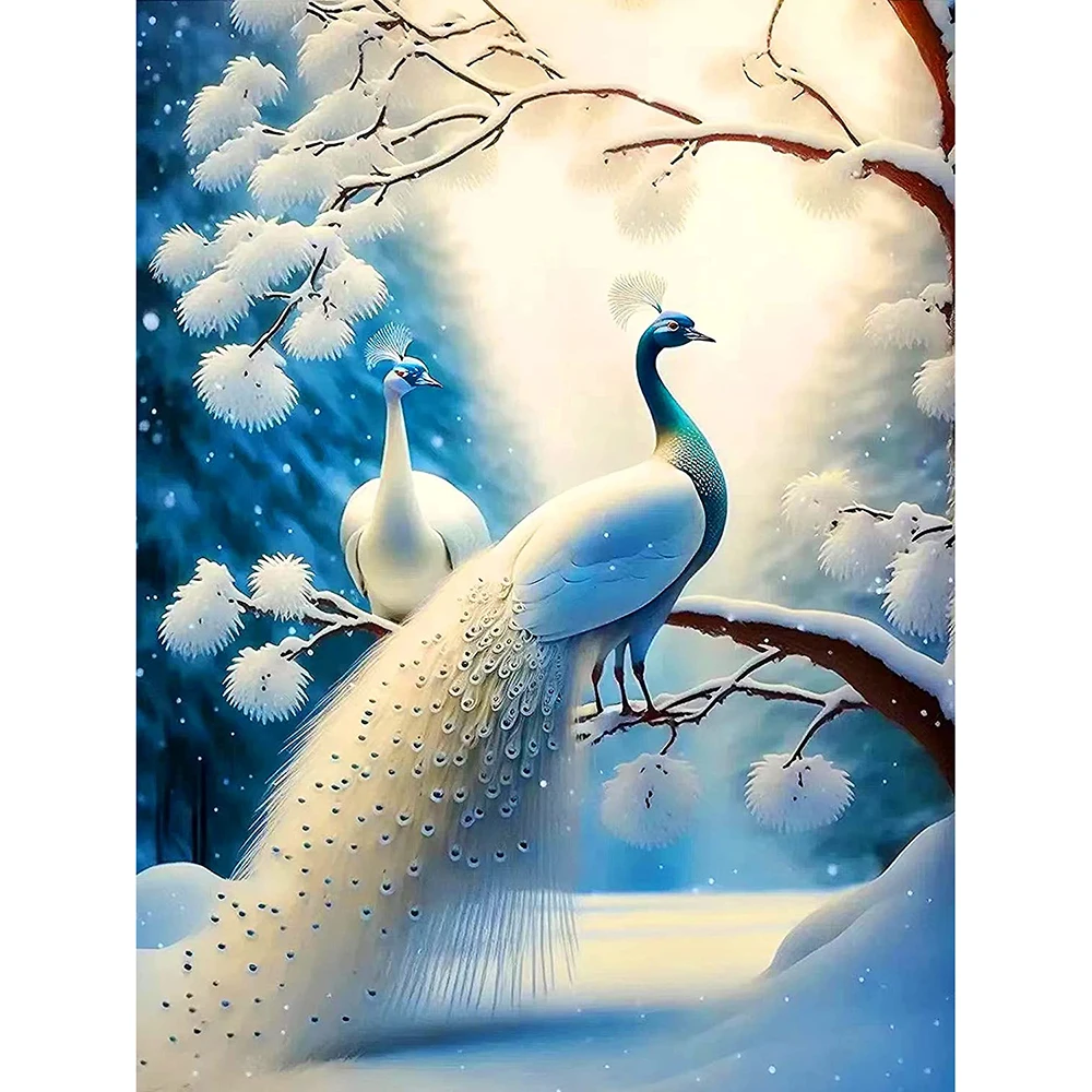 

Blue Peacock 5D Diamond Painting Art Painting Set Diamond Embroidery Children's DIY Handicraft Class Homework Bedroom Decoration