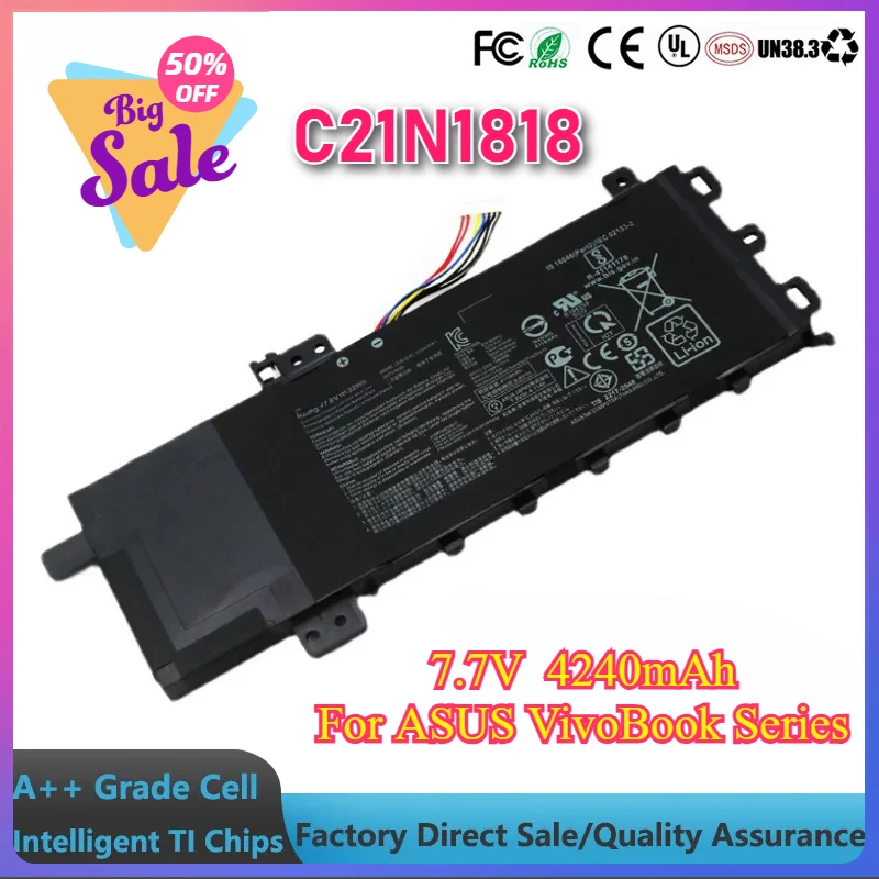 NEW C21N1818 Laptop Battery For ASUS VivoBook 15 X512DA X512JA X512FJ X512FL X512J F512FA F512DA F512JA F512FB F512FJ