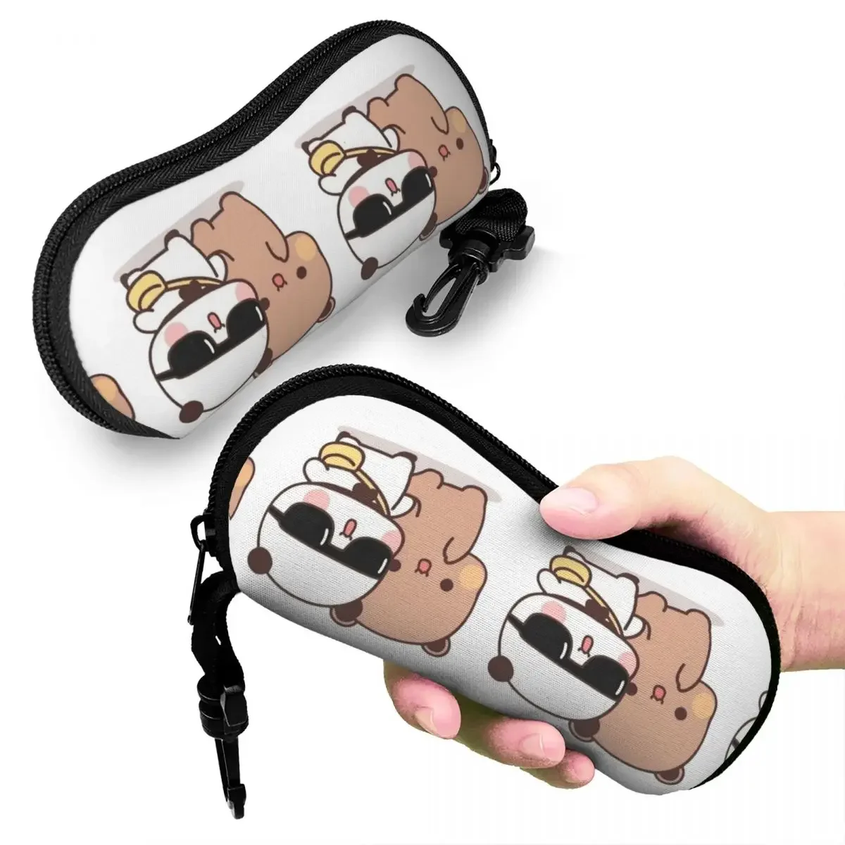 Peach And Goma Bubu Dudu Balloon Shell Glasses Case Portable Sunglasses Box Women Men Soft Eyeglass Bag Pouch