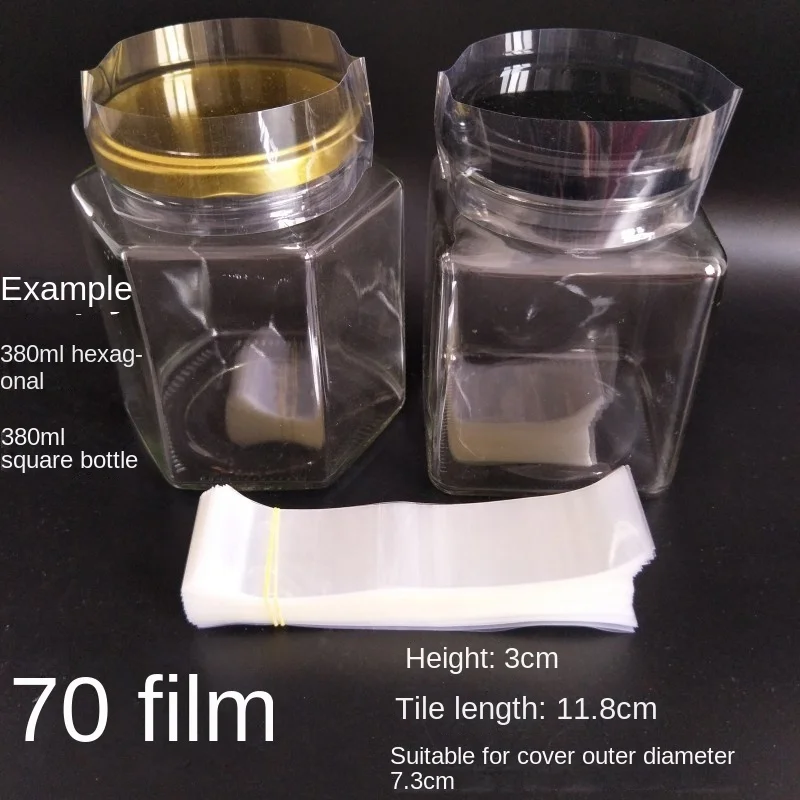 Bottles Caps Pvc Transparent Heat Shrink Glass Jars Mouth Sealing Film Diameters 