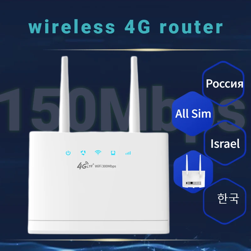 

TIANJIE Wi Fi Modem 4g Router 4g Wifi 300Mbps 3G/4G Routers RJ45 Lte Wi-fi Modems Any Chip Antenna External With Sim Card Slot