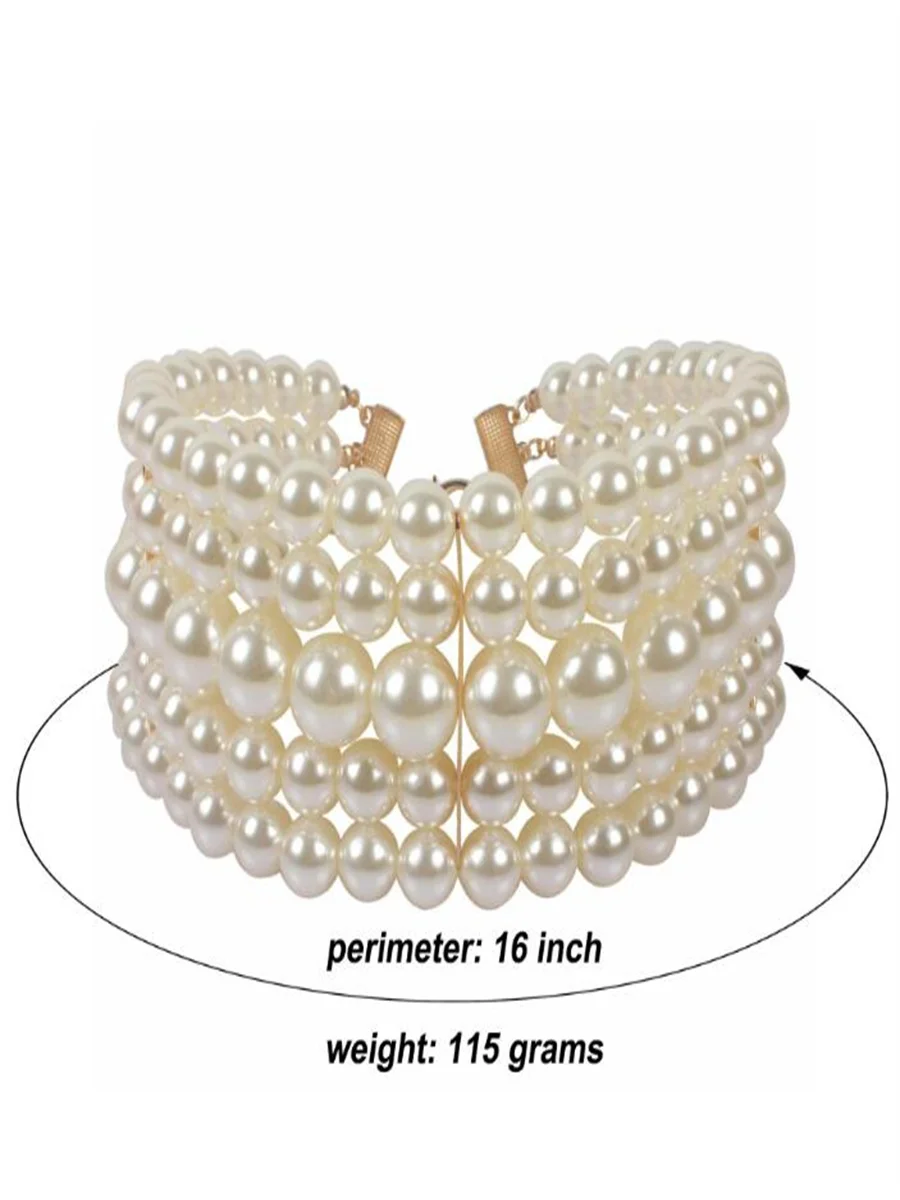 Multi-layer imitation pearl beaded short necklace earring set jewelry sets,jewelry set