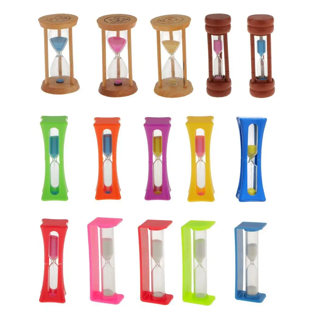Maroon Wood Sandglass Timer Teeth Brushing Special Needs Therapy Math Exercising Hourglass 1,2,3,5 Minutes 4