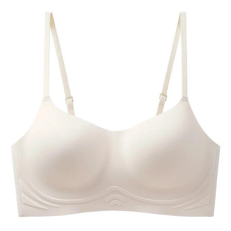 Seamless Underwear Women's Thin Section Big Breasts Show Small Breasts Gathered Breasts Anti-lighting Bra Breathable