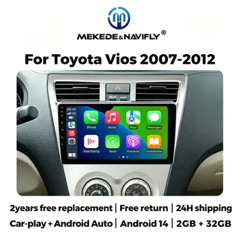 Schermo GPS Android da 9 pollici per Toyota Vios Yaris 2007 2008 2009 2010 2011 2012 Autoradio Lettore Multimediale Carplay Stereo Auto