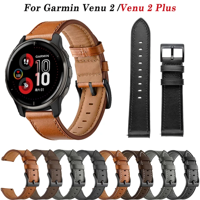 20 22mm Leather Strap For Garmin Vivoactive 3 Venu /vivoactive 4
