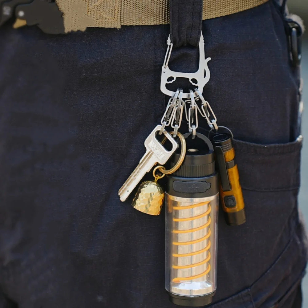 Camping Bergsteigen Schnalle mit vier Haken zum Aufhängen Karabiner Clip Zubehör Outdoor Katze geformt Edelstahl Schlüsselanhänger – Detail 10