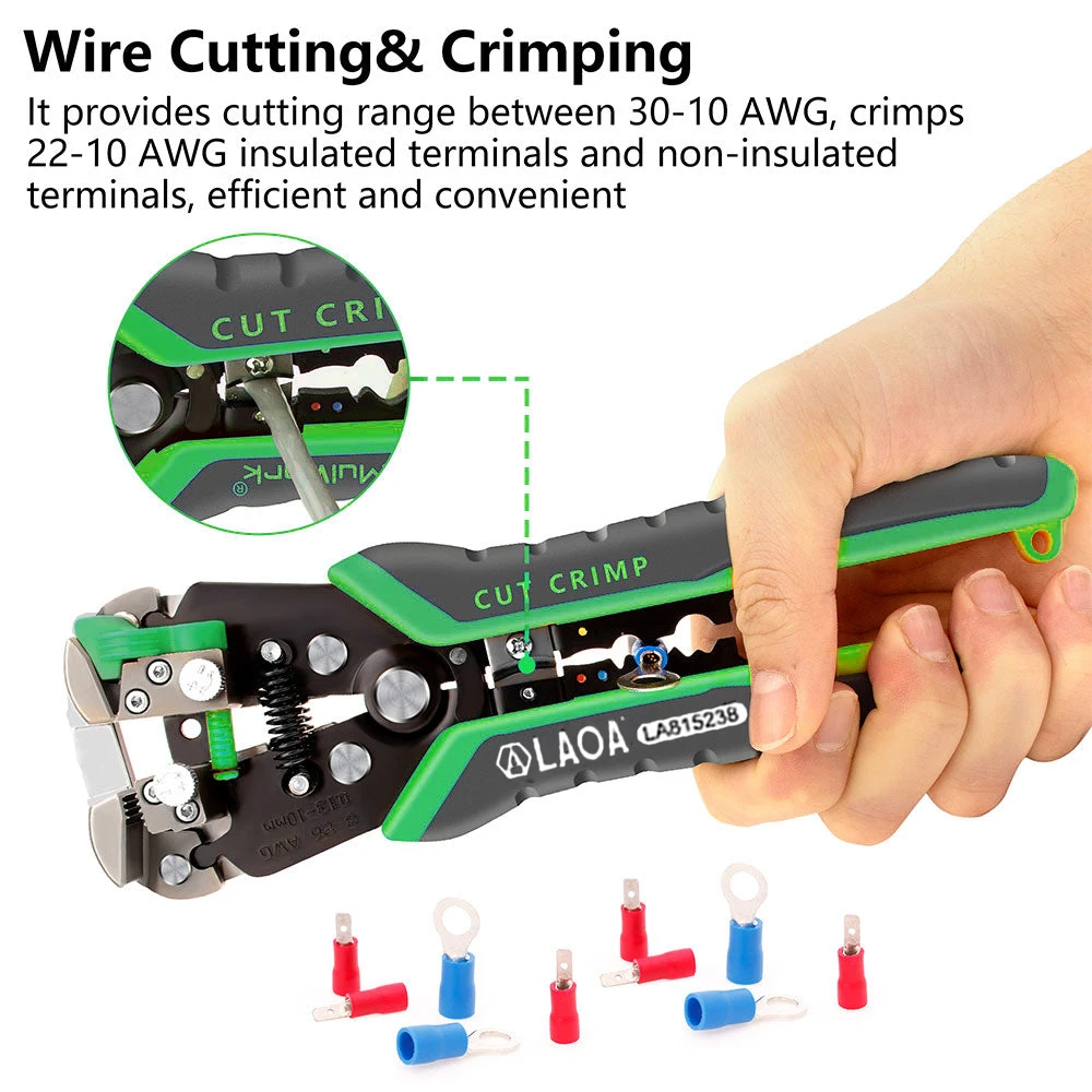 Automatic Wire Stripping Pliers Cutter Cable Terminal Crimping Electrician Tools
