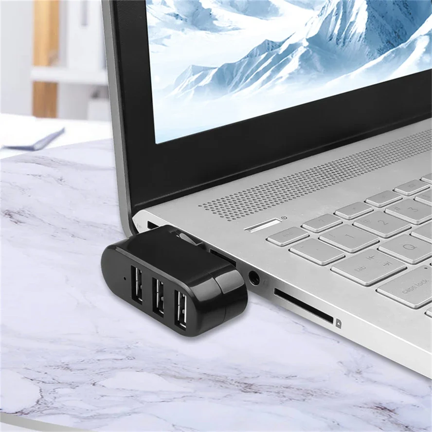 Versatile Rotatable 3-Port USB 3.0 Hub Adapter
