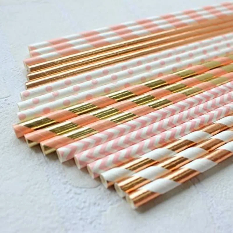Disposable Paper Straws 150 Pieces Biodegradable Drinking Paper Straws
