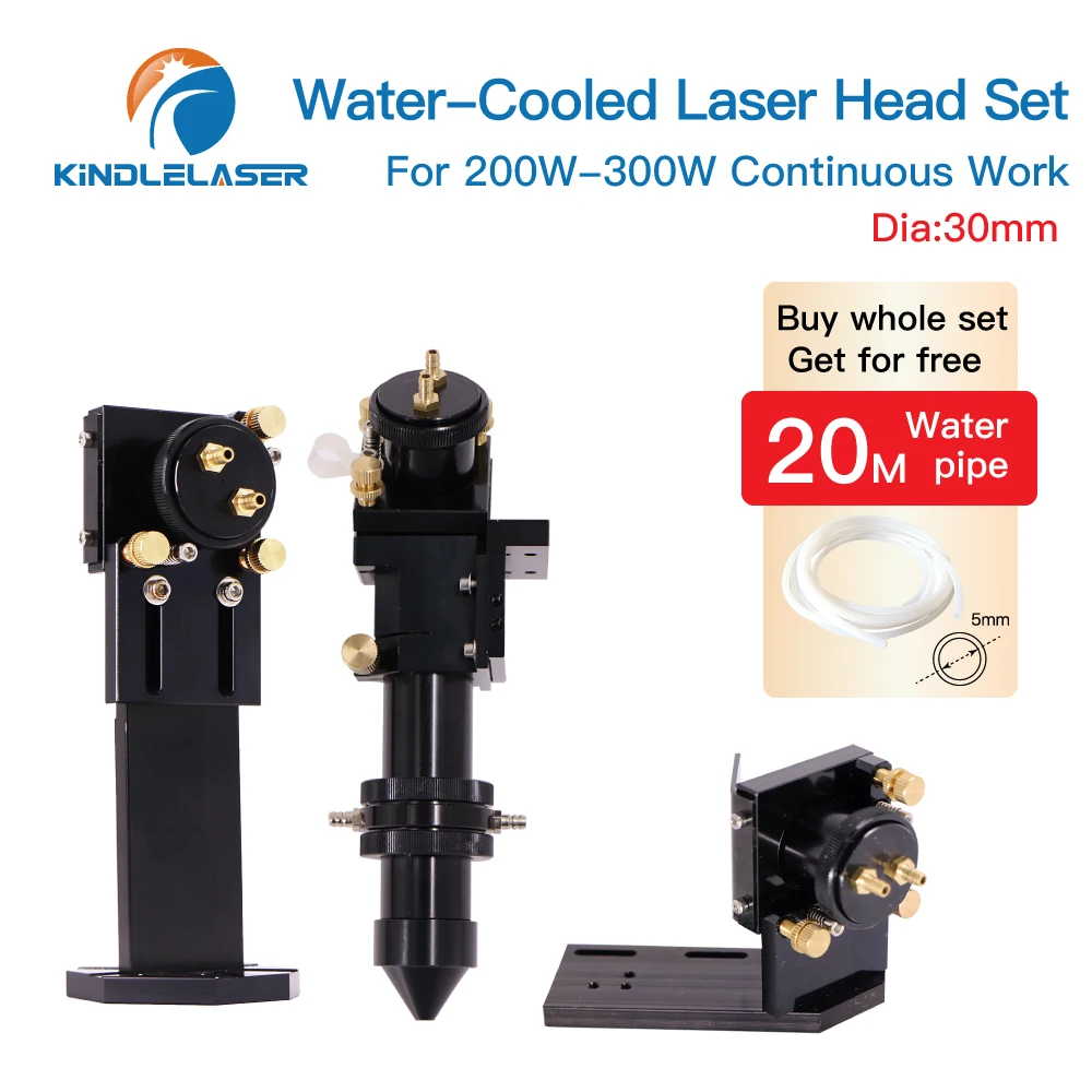 

Laser Head Set with Water Cooling Interface Mirror Dia.30/Lens Dia.25 Focal Length 50.8&63.5mm Integrative Mount Holder(Black)