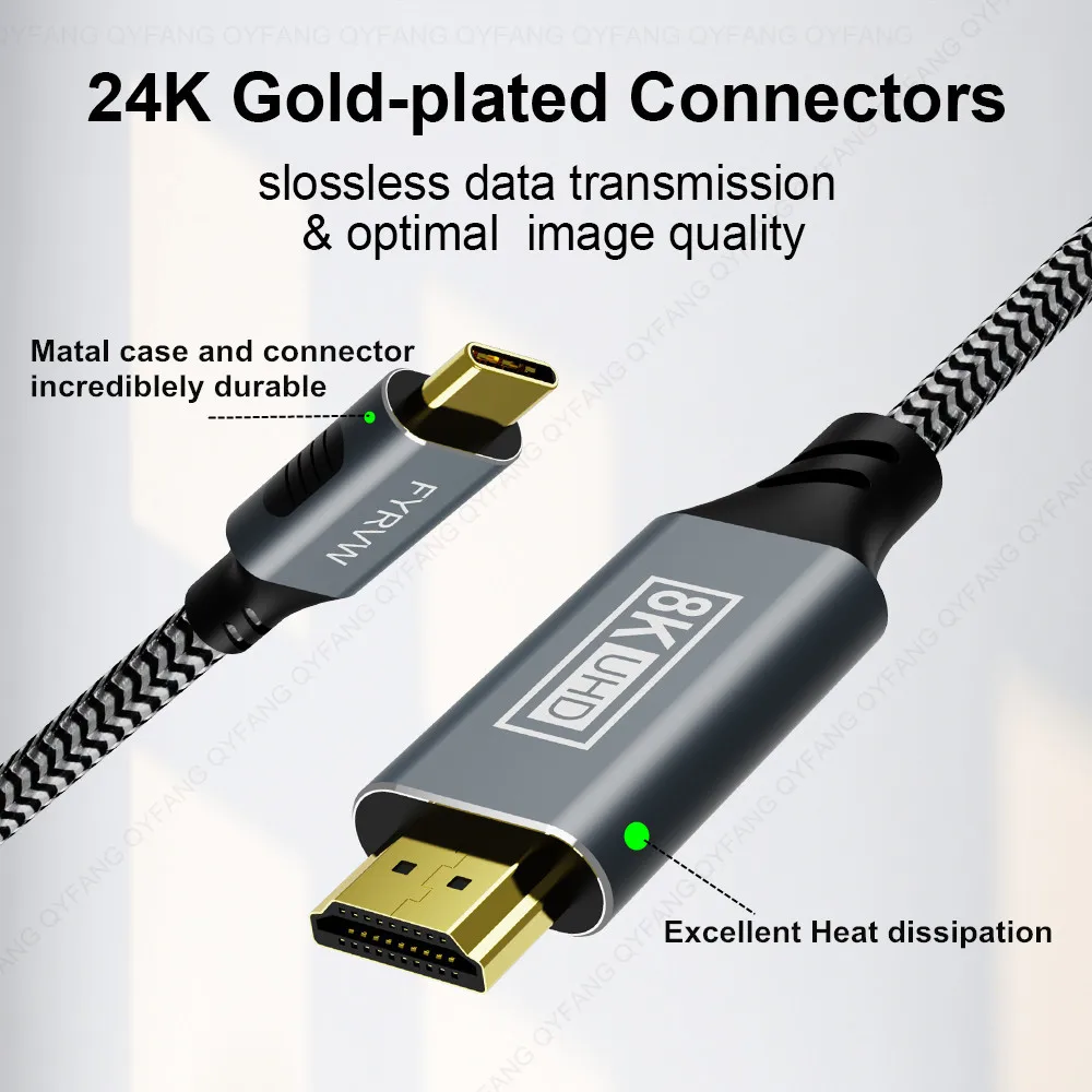 USB C to HDMI ȣȯ ̺, HDMI 2.1 ̺, Ʈ 3K, 4K, to 8K@60Hz, 4K@120Hz, HDMI USB4 to HDMI ȣȯ ̺
