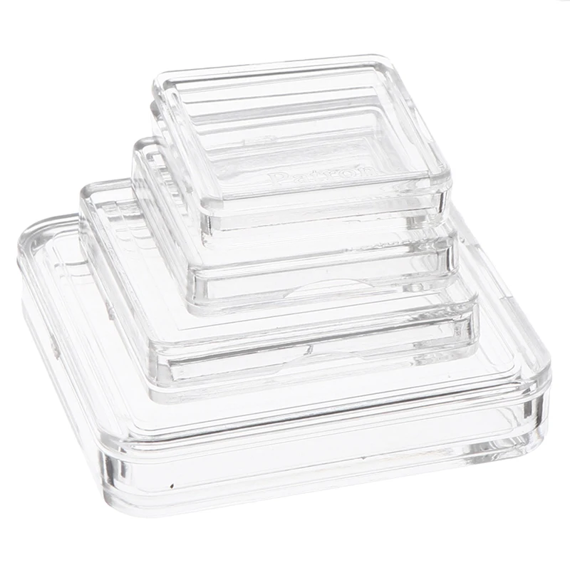Plastic Protector Containers 10PCS 8mm 20mm 25mm 36mm Square Clear Plastic Protector Containers Case For Token Board Game Holder Boxes Cards Collection