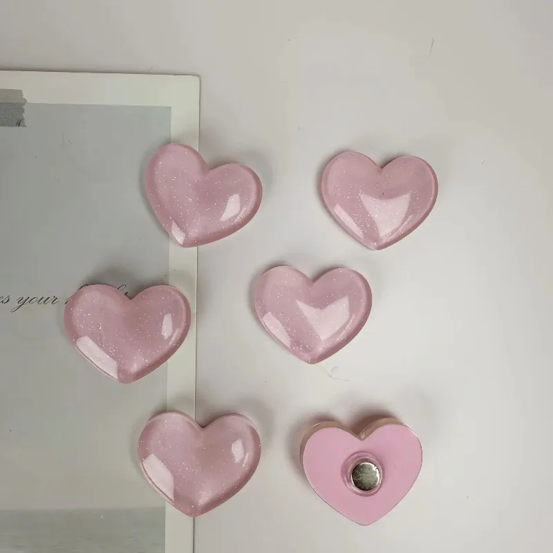 New colorful heart-shaped refrigerator sticker, simple macaron home kitchen decoration magnetic sticker