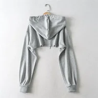 Hoodie Female Hoodie Personality Irregular Crop Ultra Short Style Long Sleeve Top Female Drop Shipping Sweatshirt Y2k Clothes - Image 5