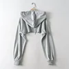Hoodie Female Hoodie Personality Irregular Crop Ultra Short Style Long Sleeve Top Female Drop Shipping Sweatshirt Y2k Clothes 5
