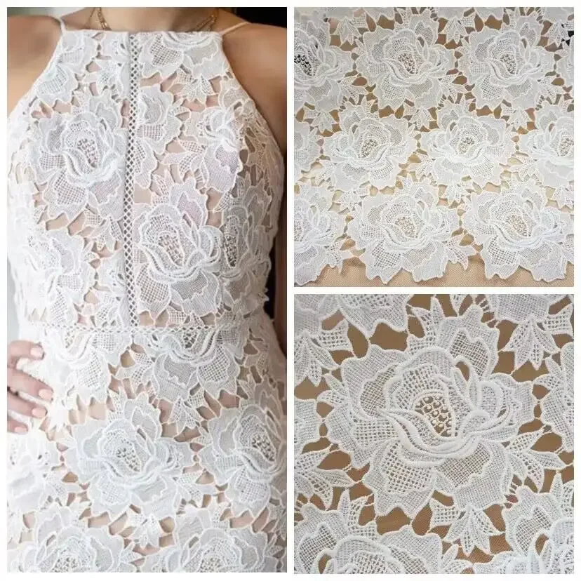 Lace Fabric African Guipure Cord Lace Fabric Nigerian Water Soluble Lace Fabric For Party Dress Wedding dress