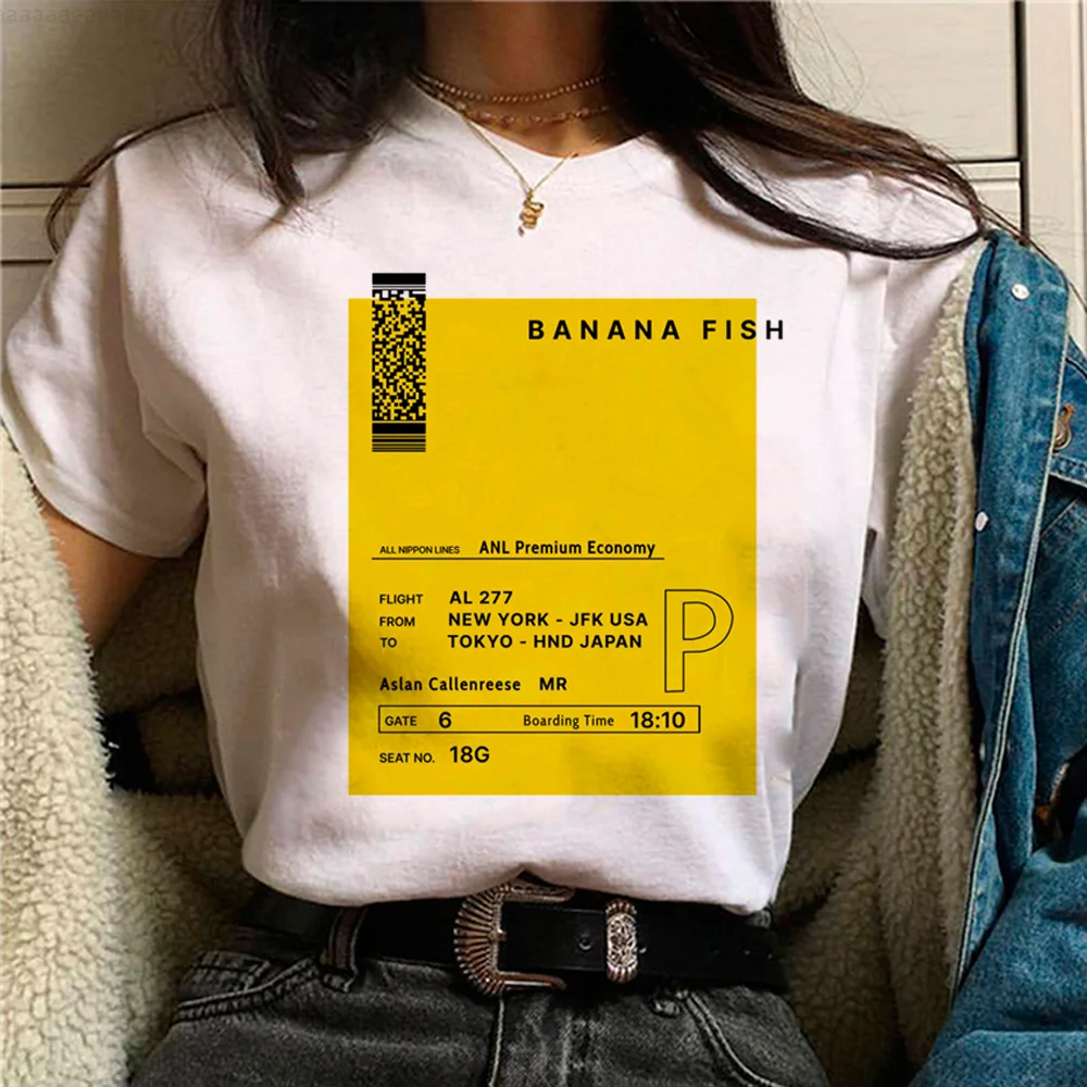 Maglietta Banana Fish Donna Estate Top Abbigliamento Comico Femminile