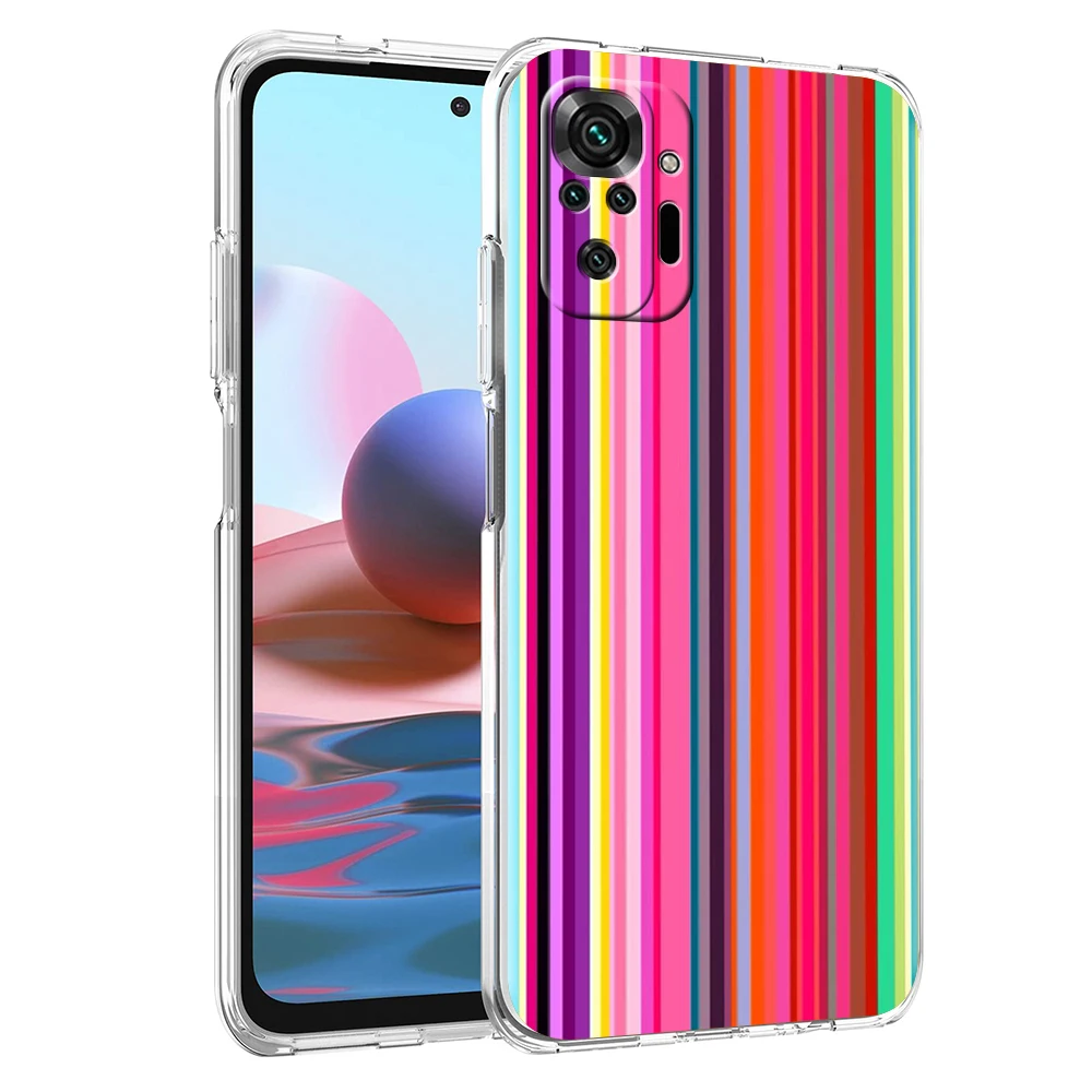 Vibrant Retro Rainbow Stripe Art Clear Phone Case