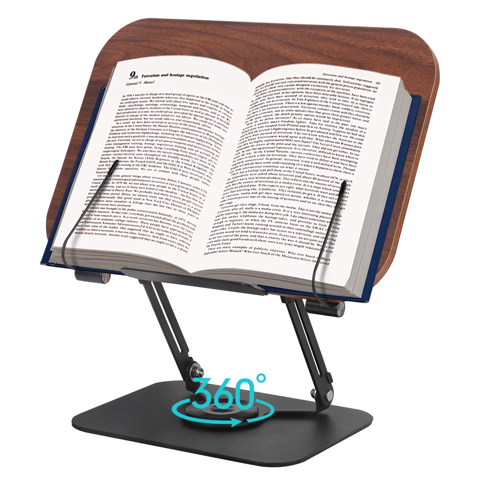 Support de Livre Ergonomique Pupitre de Lecture Porte Livre Réglables Pliable et Portable Support de Livre de Cuisine Pupitre de Lecture de Cuisine Pour les Livres de Cuisine, Tablettes, Recettes