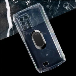 Heavy - Duty Back Ring Holder Phone Cover with TPU Soft Silicone Protection for Power Armor 13 (Clear Tpu A Black)