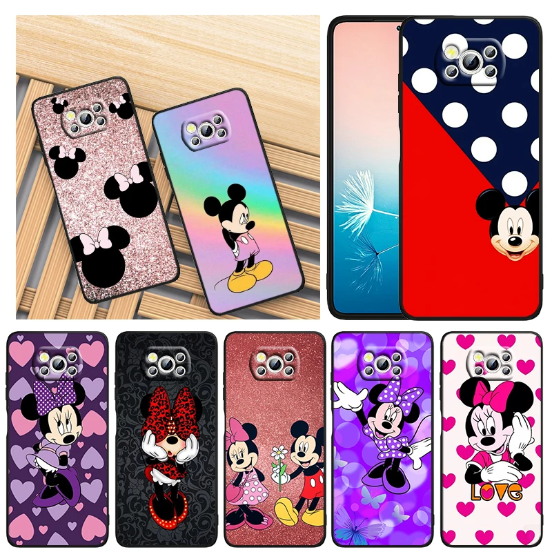 

Disney Cute Mickey Mouse For Xiaomi Civi Mi Poco X4 X3 NFC F3 GT M4 M3 M2 X2 F2 Pro C3 4G 5G Black Soft TPU Phone Case