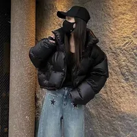 Women's Jacket New Korean Version Stand Collar Short Cotton-padded Jacket Thickening Warm Parkas Winter Jackets for Women Coat 1