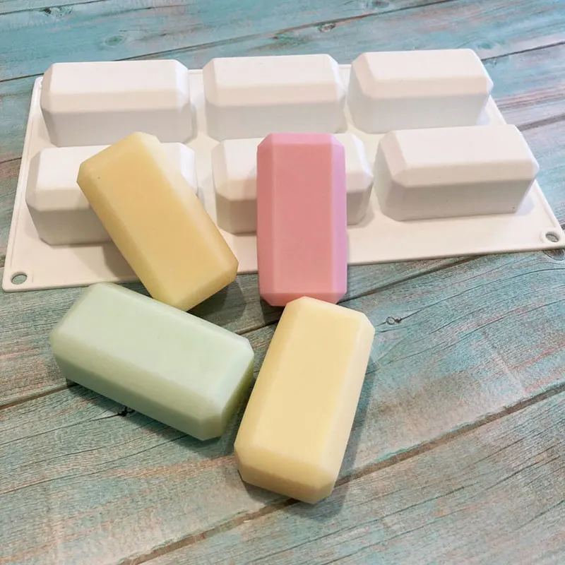 6-Cavity Rectangle Silicone Mold For Soap, Candles, Resin, Chocolate - Flexible DIY Craft Mold
