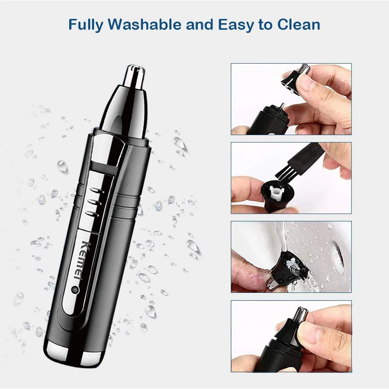 Kemei 4 in 1 Electric Trimmer Set Beard Cleaner Grooming Tool Rechargeable Nose Hair Ear Eyebrow Trimmer for Men KM-6511