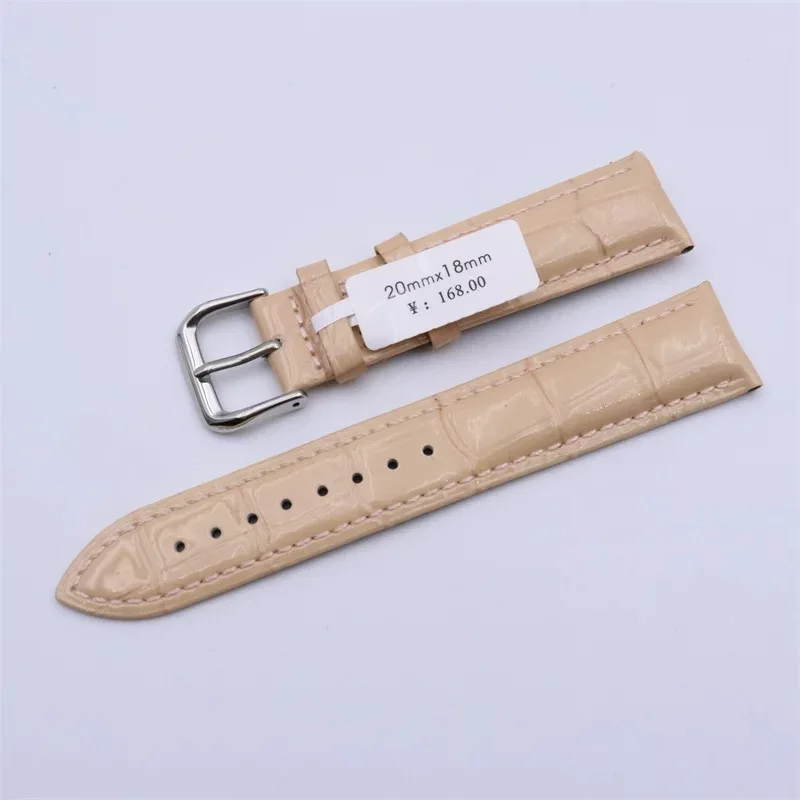 Glossy Genuine Leather Watch Band with Colorful Patent Finish and Pin Buckle - Water Resistant Unisex Strap