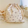 Cotton Mommy Storage Bags Outdoor Baby Stroller Hanging Pocket Carrier String Storage Bag Printing Drawstring Pouches 26X29cm 6
