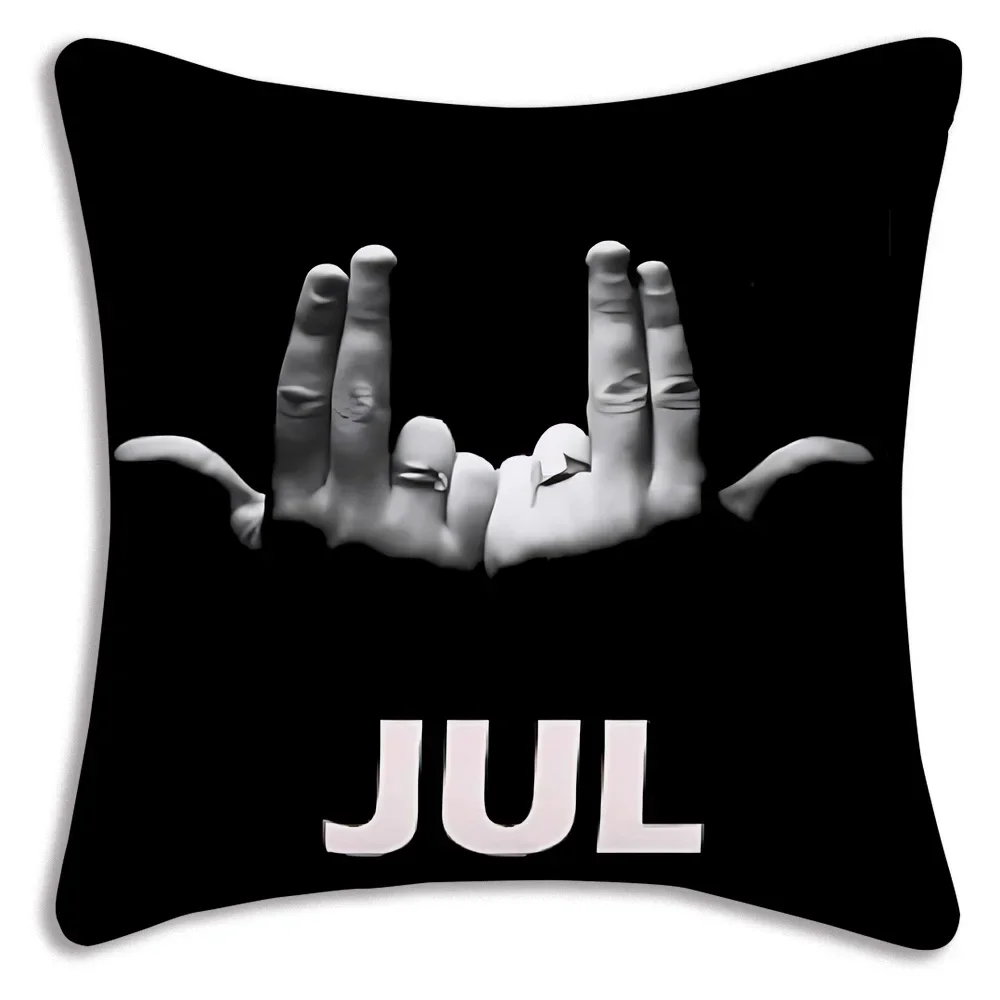 Rapper JuL C'est Pas Des Lol Pillow Covers Cartoon Sofa Decorative Home Double-sided Printing Short Plush Cute Cushion Cover