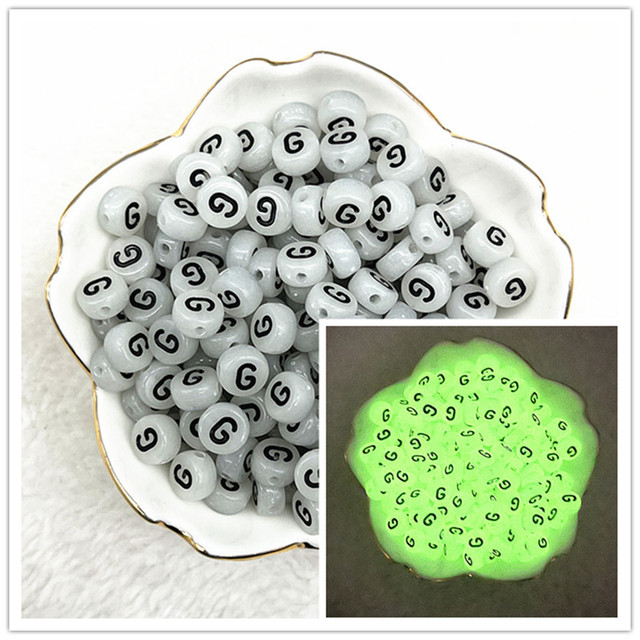 7x4mm A-Z Luminous Beads Letter Beads Acrylic Spaced Beads For Jewelry Making DIY Charms Bracelet