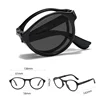 Folding Photochromic Reading Glasses with Box Men Round Frame Color Changing Foldable Eyewear Women Popular Far Sight Sunglasses 6
