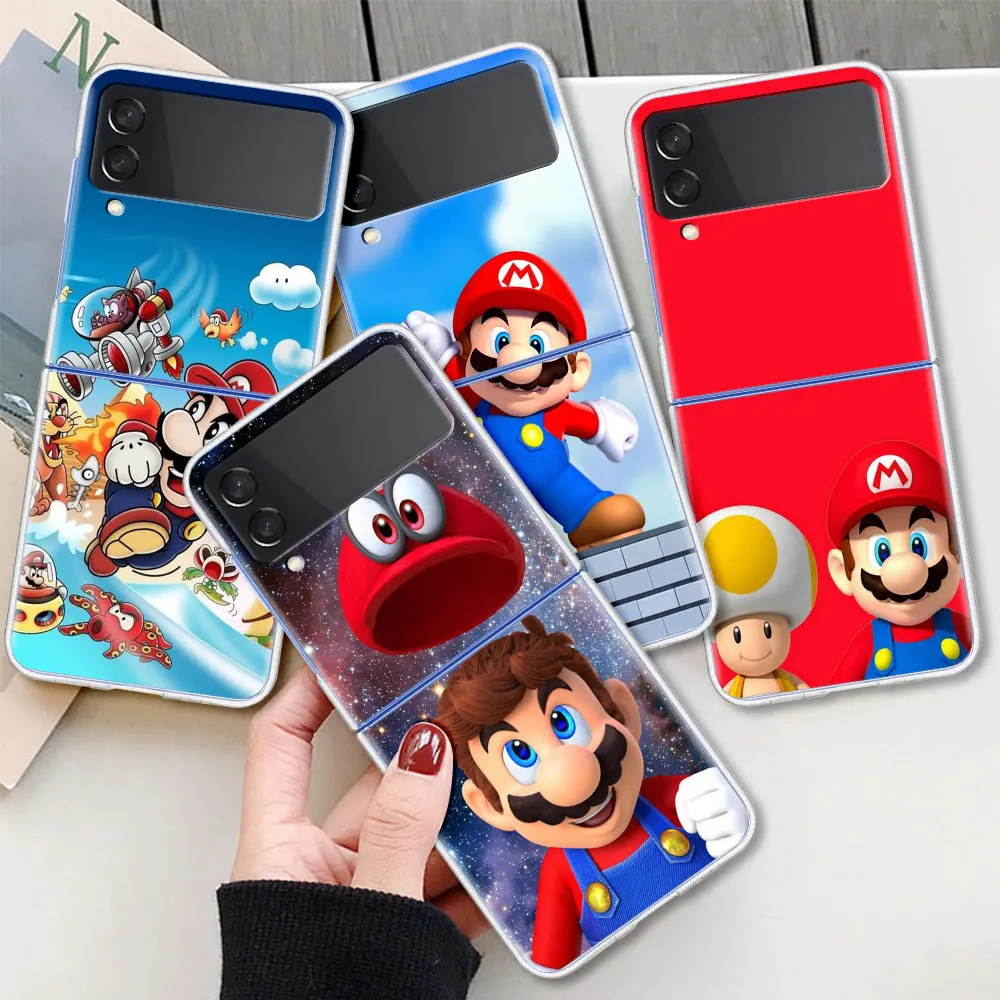 Игровой чехол Super Mario для Samsung Galaxy Z Flip 3 5G прозрачный жесткий сотового телефона ZFlip3